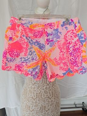 Lilly Pulitzer Pink, Orange & Purple Scallop-Hem Shorts